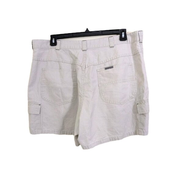 Vintage Riveted By Lee Womens Mom Jean Cargo Shorts Beige Size 22WM 5 In Inseam - Picture 2 of 7